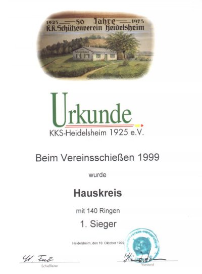 Hurra-Hurra, der Hauskreis ist Vereinsschtzenmeister oder so...